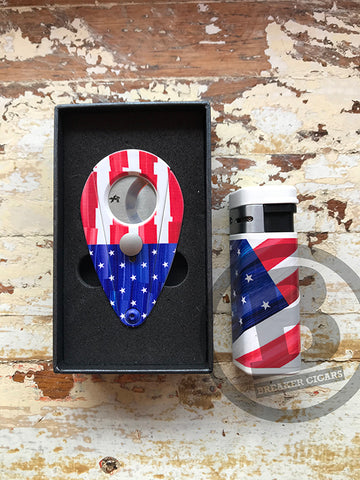 Xikar American Flag Cutter + Lighter set - Breaker Cigars