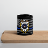 Hard Coal Detective Thin Blue line MTO Black Glossy Mug